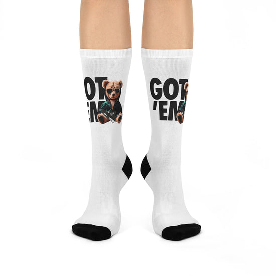 GOT- SNEAKER SOCKS to match AIR Jordan Retro 4 WHITE THUNDER