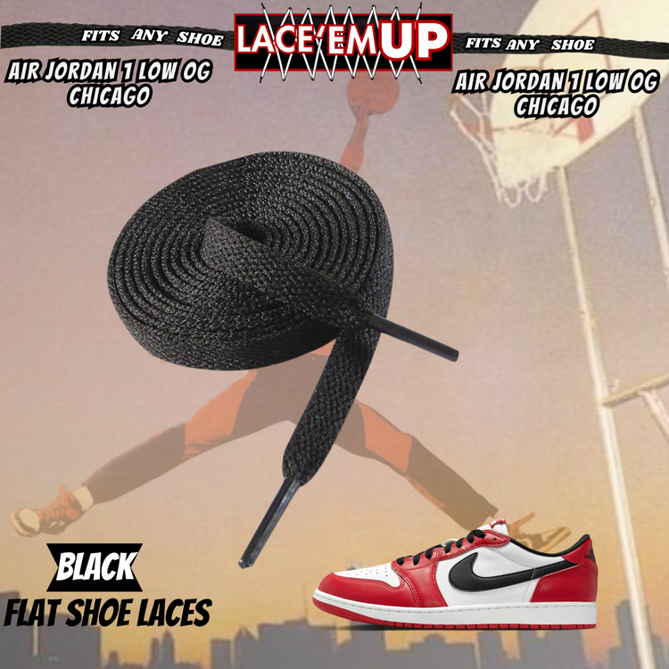 Retro 1 CHICAGO Shoe Laces Cement replacement for Retro 1  OG BLACK TOE