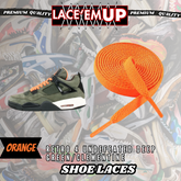 Shoe laces for Retro 4 UNDEFEATED DEEP GREEN/CLEMENTINE, REPLACEMENT SHOE LACES