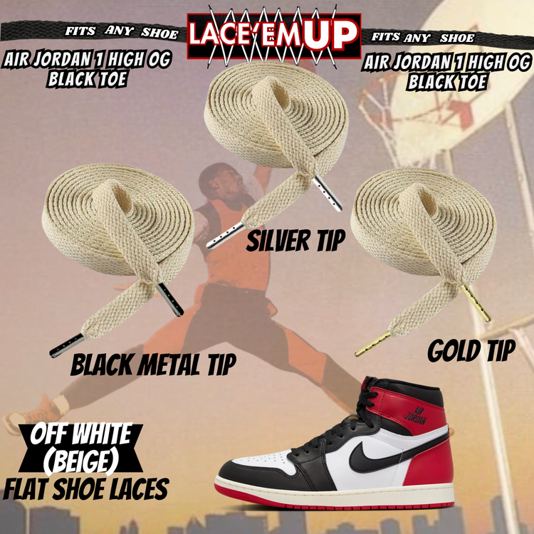 BLACK TOE Shoe Laces Cement replacement for jordan 1  OG BLACK TOE LACES