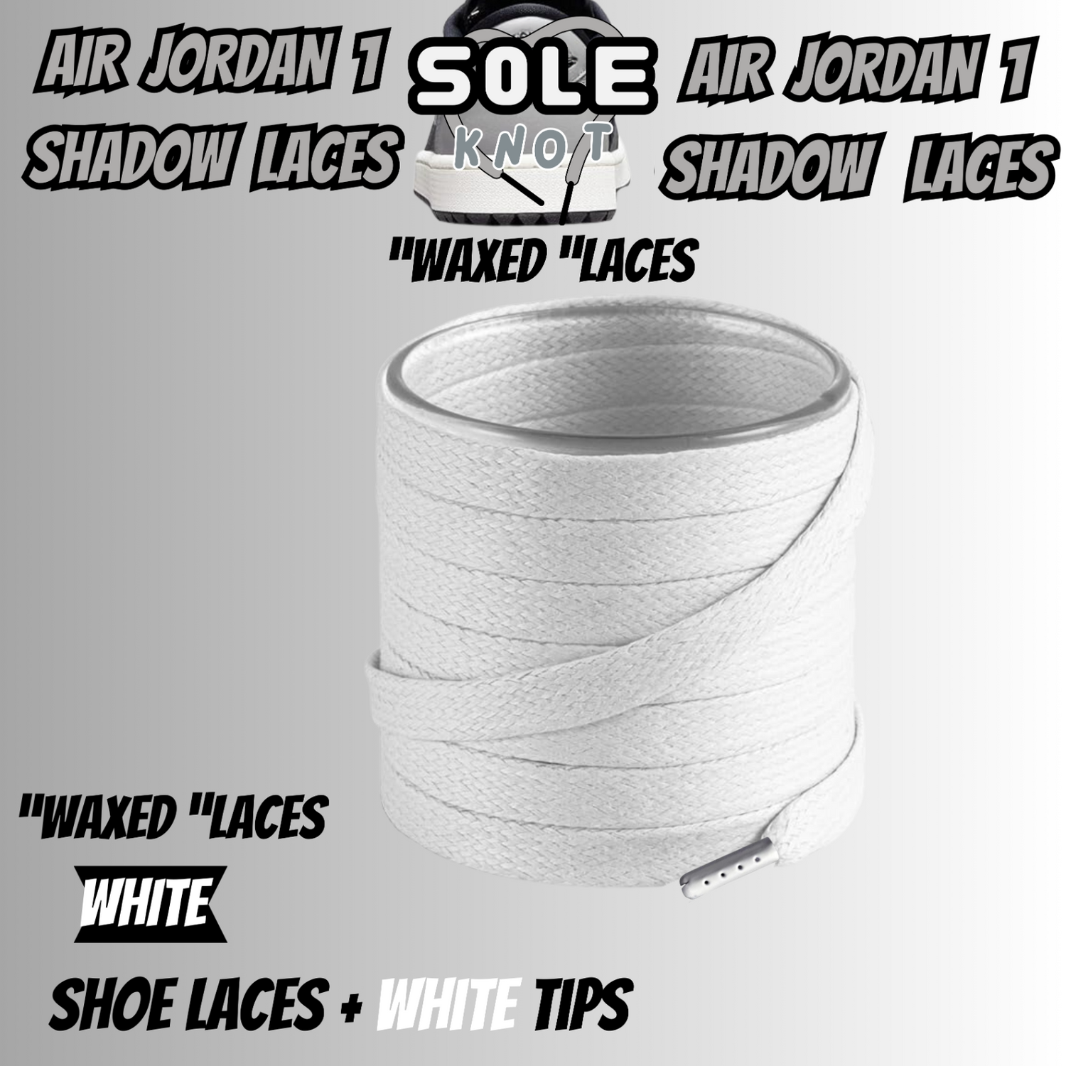 PREMIUM SHOELACES FOR  Air AJ Jordan 1 SHADOW