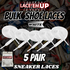Premium Shoe Laces BULK for DUNKS, AF1, AIR Jordan 1 2 3-BULK SHOE LACES