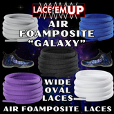 Foamposite Galaxy Wide Oval Laces Replacement Oval Shoe with color tips-PREMIUM