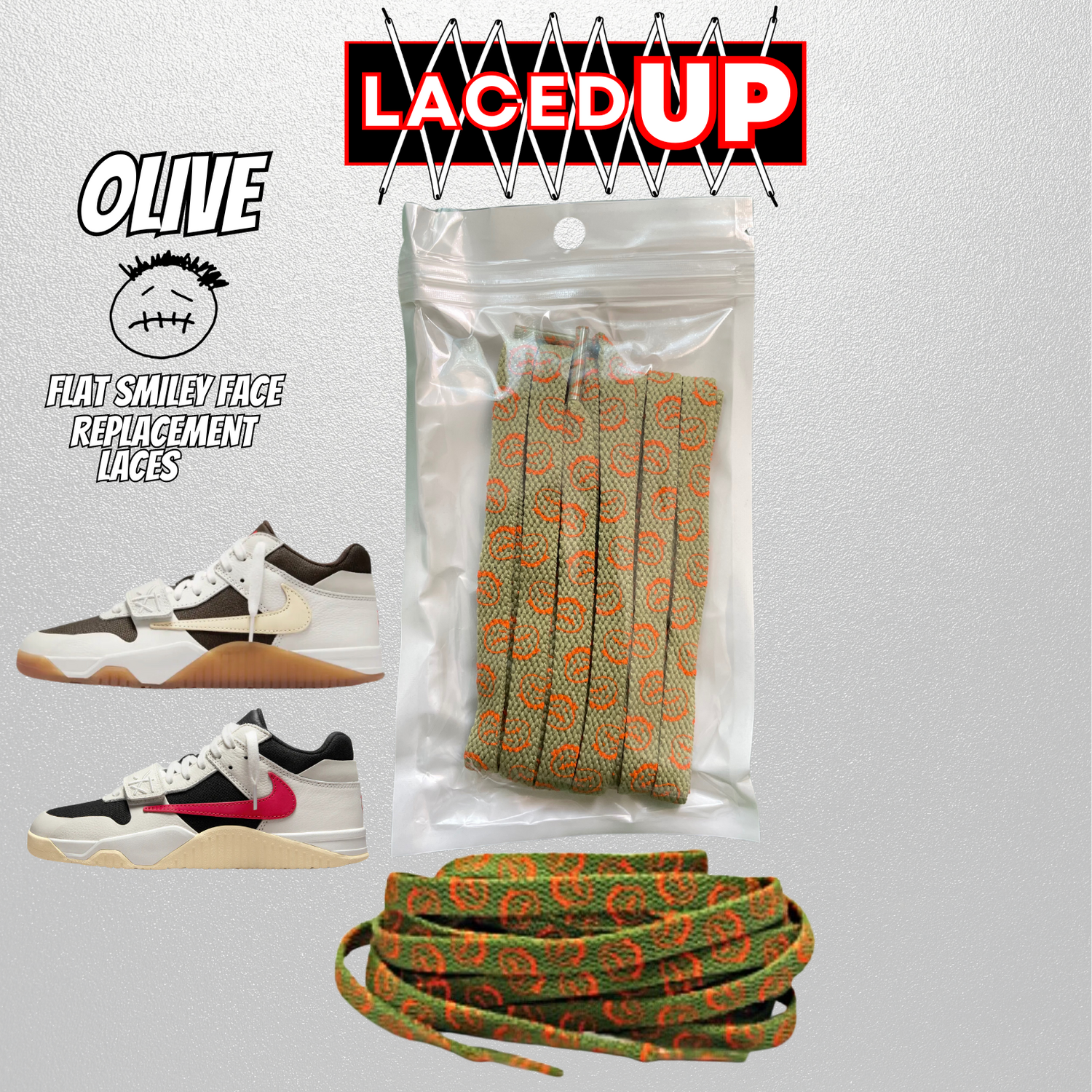 PREMIUM SHOELACES FOR  TRAVIS SCOTT CJ1 T-REXX/TR, AJ1, CACTUS JACK