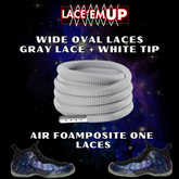 Foamposite TripleWhite Wide Oval Laces Replacement Oval Shoe color tips-PREMIUM
