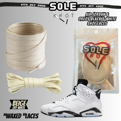 PREMIUM SHOE LACES TO MATCH AIR JORDAN 6 OREOS BLACK & WHITE,AJ CONVERSE