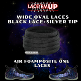 Foamposite Galaxy Wide Oval Laces Replacement Oval Shoe with color tips-PREMIUM