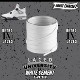 Retro 4 White Cement Laces Spotted Splatter Cement replacement-Retro 4 Shoe Lace