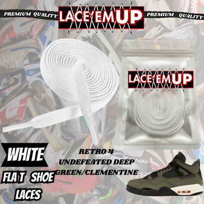 Shoe laces for Retro 4 UNDEFEATED DEEP GREEN/CLEMENTINE, REPLACEMENT SHOE LACES