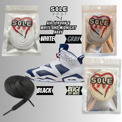PREMIUM SHOE LACES TO MATCH AIR JORDAN 6 WHITE AND NAVY BLUE ,AJ CONVERSE