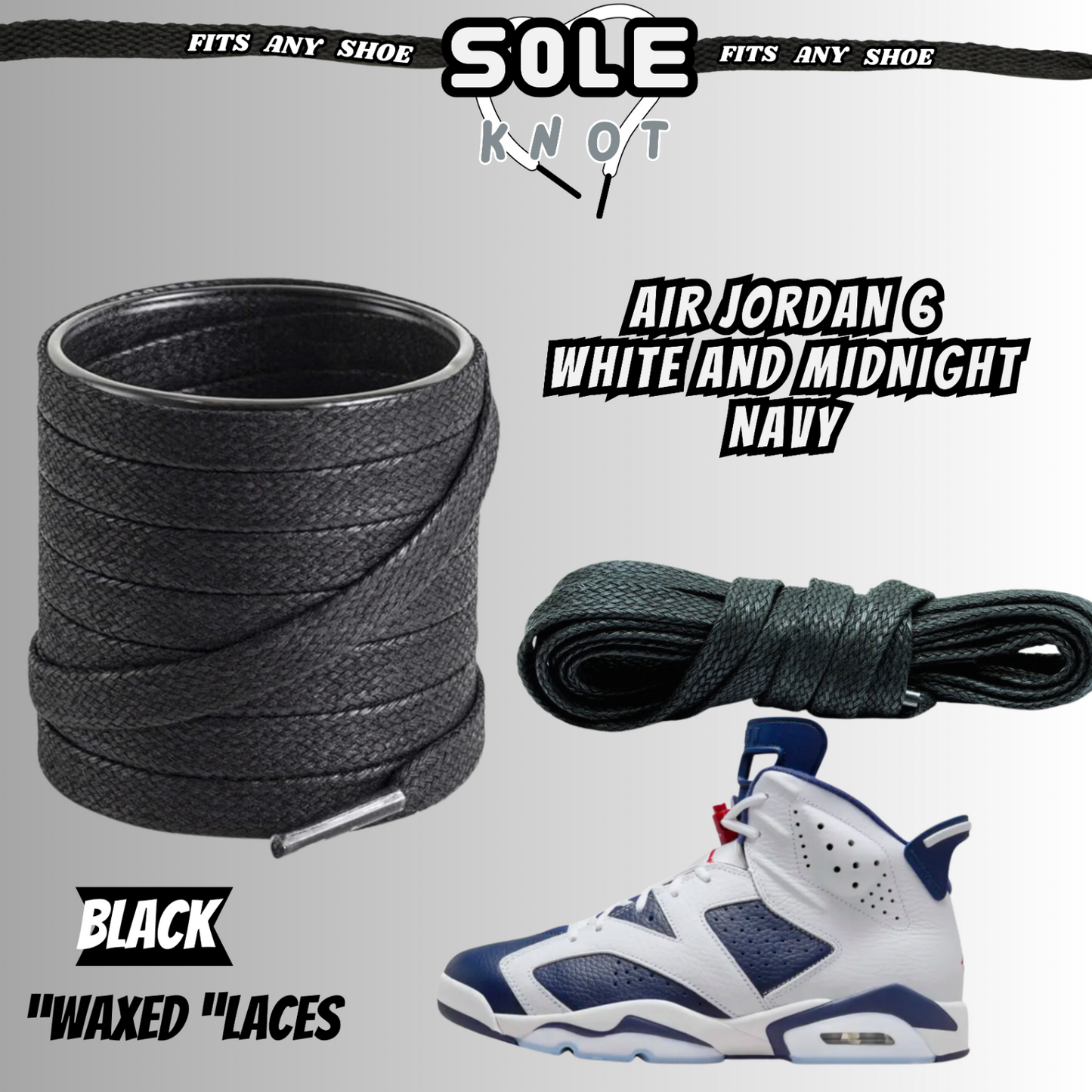 PREMIUM SHOE LACES TO MATCH AIR JORDAN 6 WHITE AND NAVY BLUE ,AJ CONVERSE