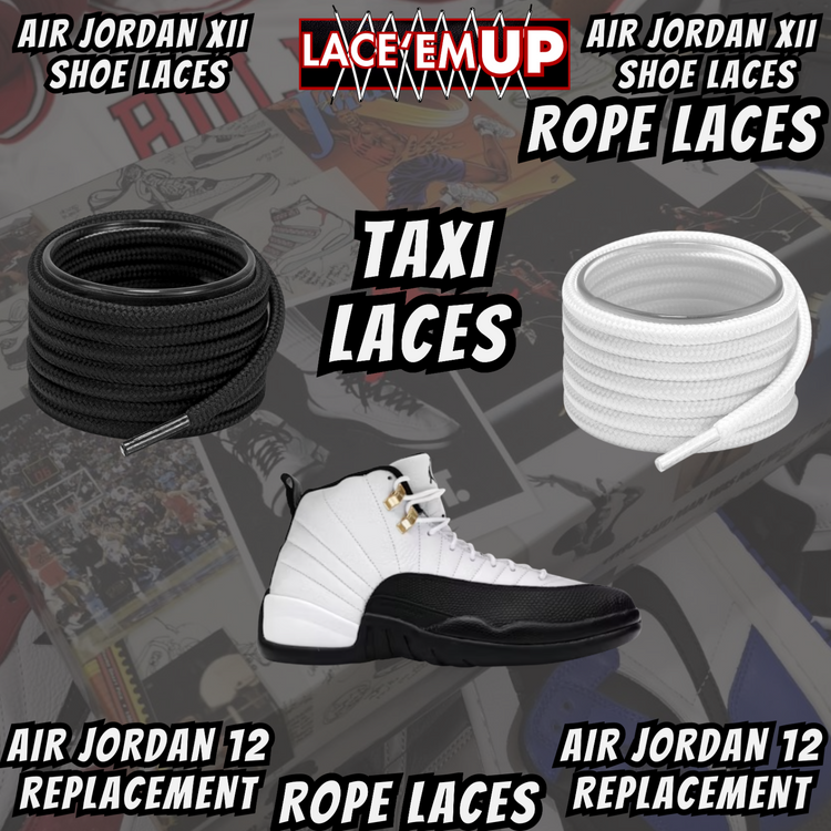 RETRO 12 TAXI AJ12 Premium Replacement Rope Round Shoe Laces