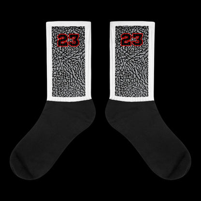 SOCKS TO MATCH Retro 3 BLACK CEMENT SNEAKERS BY OVERHYPED