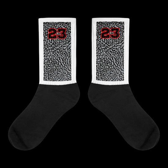 SOCKS TO MATCH Retro 3 BLACK CEMENT SNEAKERS BY OVERHYPED