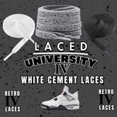 Retro 4 White Cement Laces Spotted Splatter Cement replacement-Retro 4 Shoe Lace