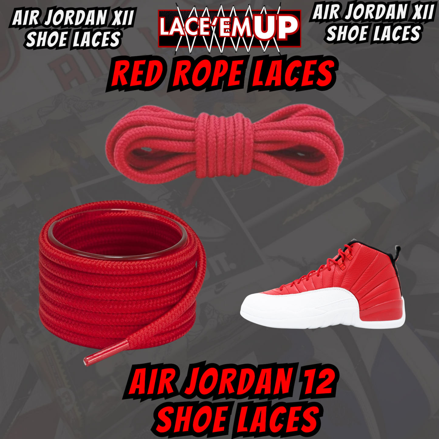 Air Jordan 12 AJ12 Premium Replacement Rope Round Shoe Laces