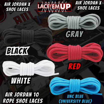 Air Jordan 10 AJ10 Premium Replacement Rope Round Shoe Laces