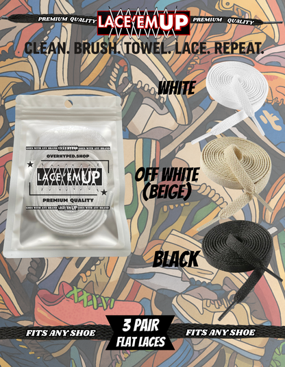 LACE 'EM UP SHOE CLEANER KIT W/ BRUSH ,TOWEL, SHOE LACES - 100ML SNEAKER CLEANER