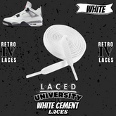 Retro 4 White Cement Laces Spotted Splatter Cement replacement-Retro 4 Shoe Lace