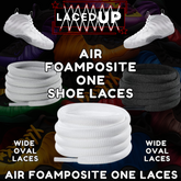 Foamposite TripleWhite Wide Oval Laces Replacement Oval Shoe color tips-PREMIUM