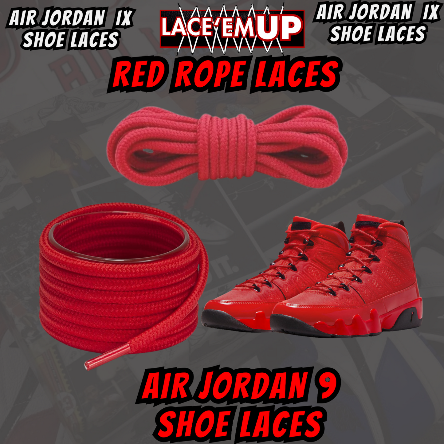 Air Jordan 9 AJ9 Premium Replacement Rope Round Shoe Laces
