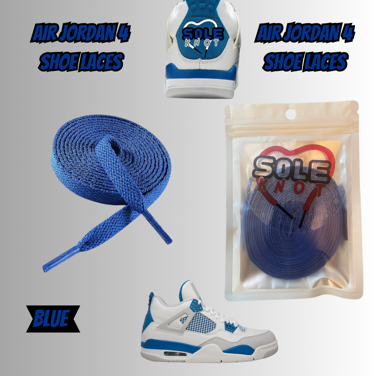 PREMIUM SHOELACES FOR For Air AJ Jordan 4 IV Industrial Military Blue