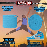 Retro 1 Unc Shoe Laces replacement for AJ 1 UNC REIMAGINED-UNIVERSITY BLUE-LACES