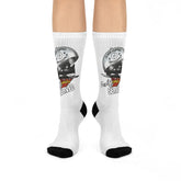FRESHLY SERVED SNEAKER SOCKS to match AIR Jordan Retro 4  WHITE THUNDER