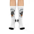 FRESHLY SERVED SNEAKER SOCKS to match AIR Jordan Retro 4  WHITE THUNDER