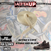 Retro 4 Cave Stone Shoe Laces Spotted Splatter Cement replacement