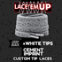 CEMENT Flat Shoe Laces Spotted Splatter Cement AJ3 AJ4 CUSTOM Tips. ELEPHANT LAC