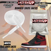 "Banned" Flat Shoe Laces replacement for jordan 1  OG BLACK TOE LACES