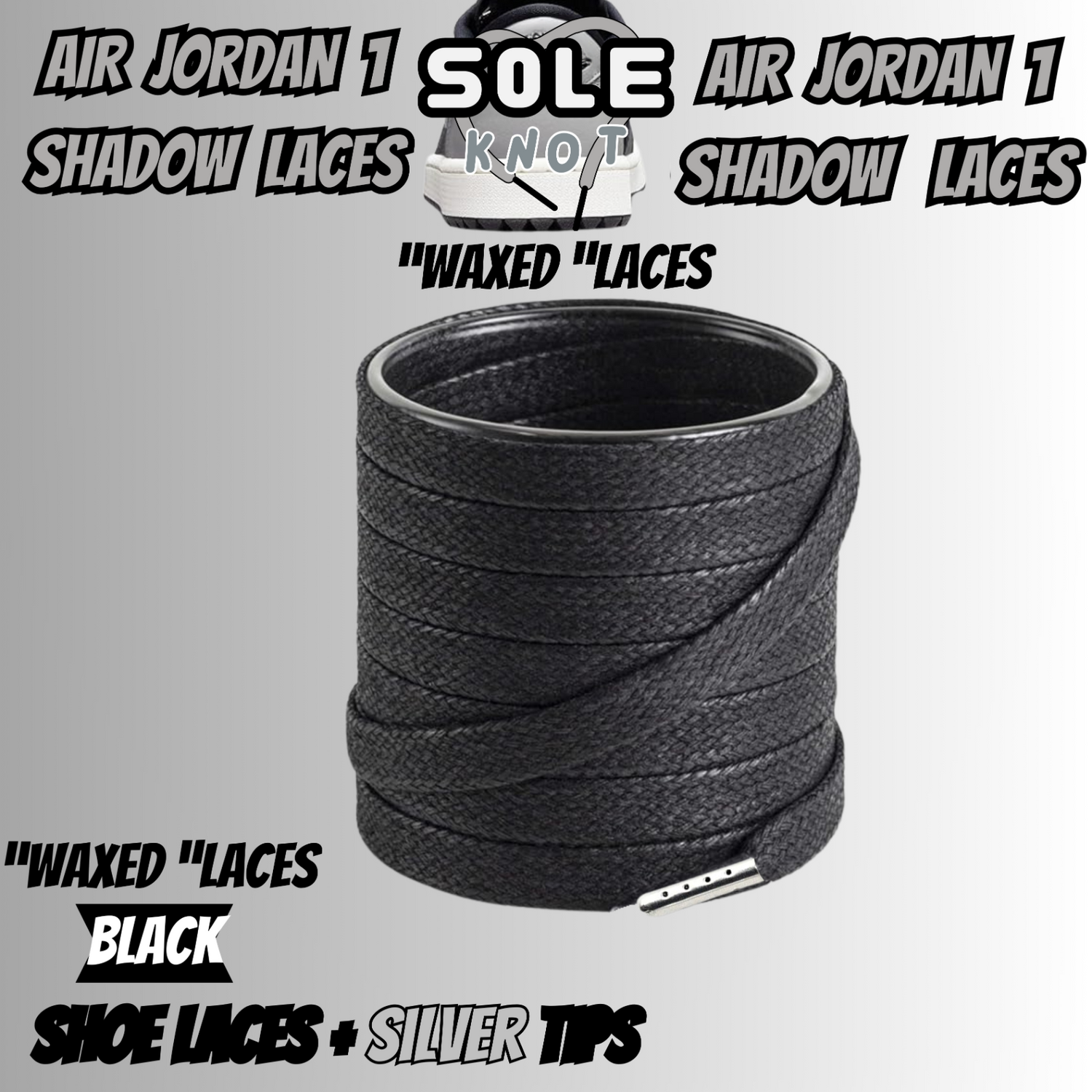 PREMIUM SHOELACES FOR  Air AJ Jordan 1 SHADOW