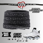 PREMIUM SHOE LACES TO MATCH AIR JORDAN 6 OREOS BLACK & WHITE,AJ CONVERSE