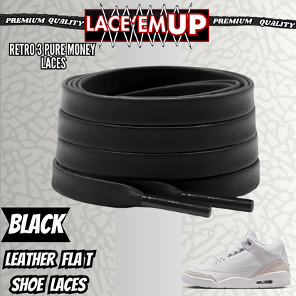Retro 3 Pure Money Shoe Laces Spotted Splatter Cement replacement, Elephant lace