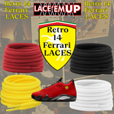Retro 14 Ferrarii Shoe Laces  Premium, Retro 14 Challenge Red Oval Laces-AJ14