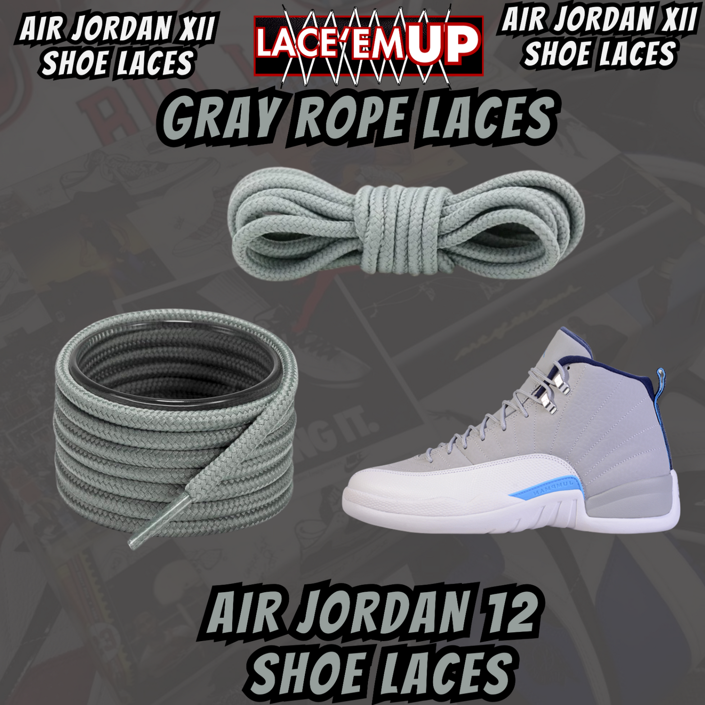 Air Jordan 12 AJ12 Premium Replacement Rope Round Shoe Laces