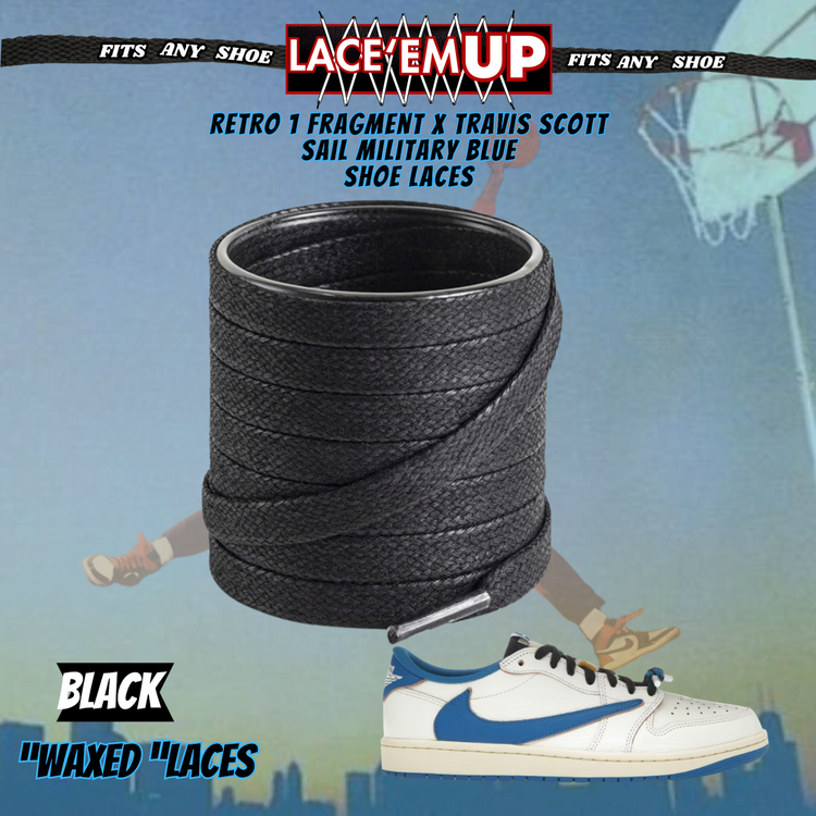 Retro 1 TS Sail Military Blue Shoe Laces replacement for AJ1 TRAVIS LACES