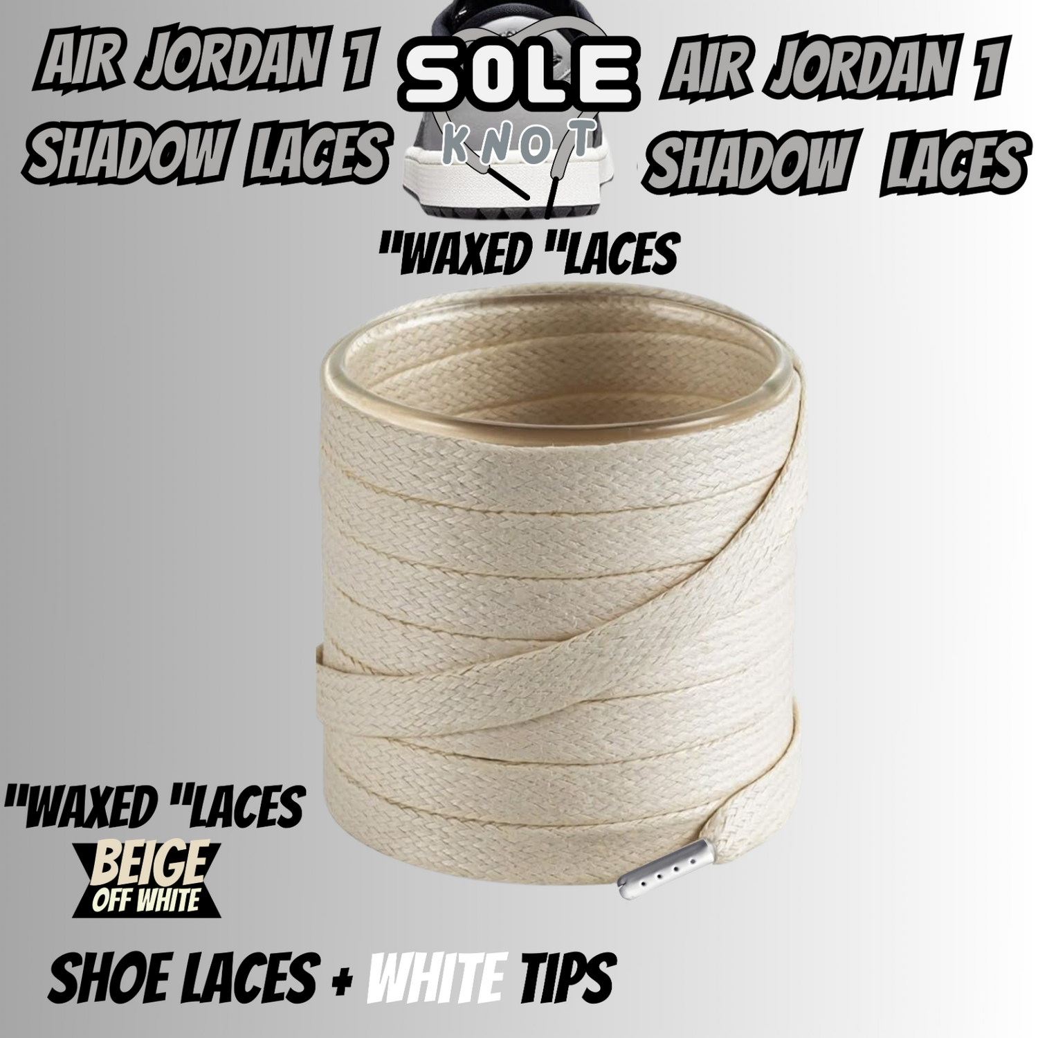 PREMIUM SHOELACES FOR  Air AJ Jordan 1 SHADOW