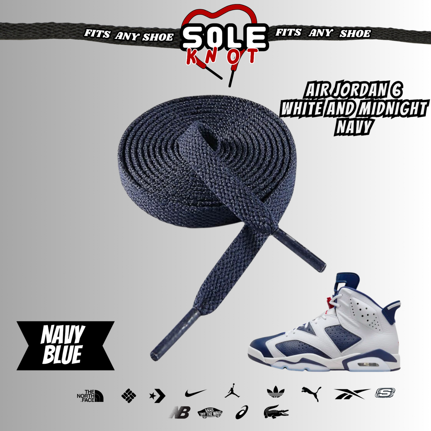 PREMIUM SHOE LACES TO MATCH AIR JORDAN 6 WHITE AND NAVY BLUE ,AJ CONVERSE