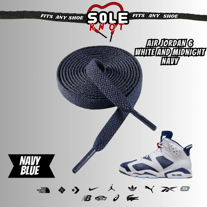 PREMIUM SHOE LACES TO MATCH AIR JORDAN 6 WHITE AND NAVY BLUE ,AJ CONVERSE