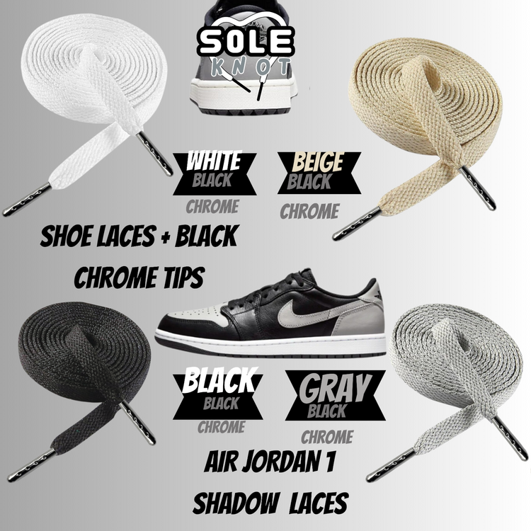 PREMIUM SHOELACES FOR  Air AJ Jordan 1 SHADOW