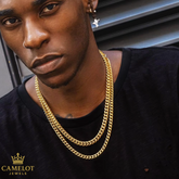 18K Gold Plated Stainless Steel Miami Cuban Curb Link Necklace Chain Men Women