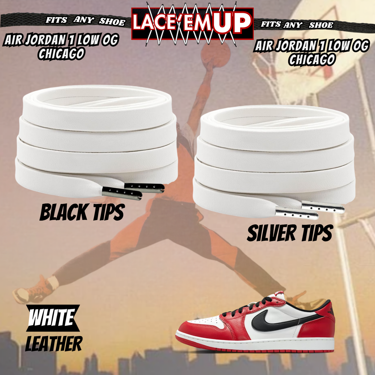 Retro 1 CHICAGO Shoe Laces Cement replacement for Retro 1  OG BLACK TOE