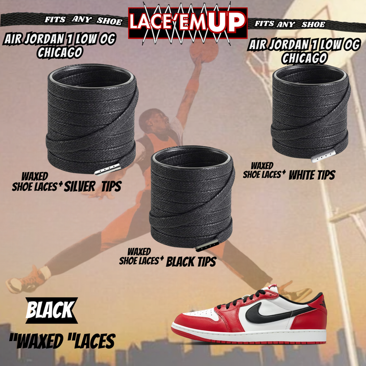 Retro 1 CHICAGO Shoe Laces Cement replacement for Retro 1  OG BLACK TOE