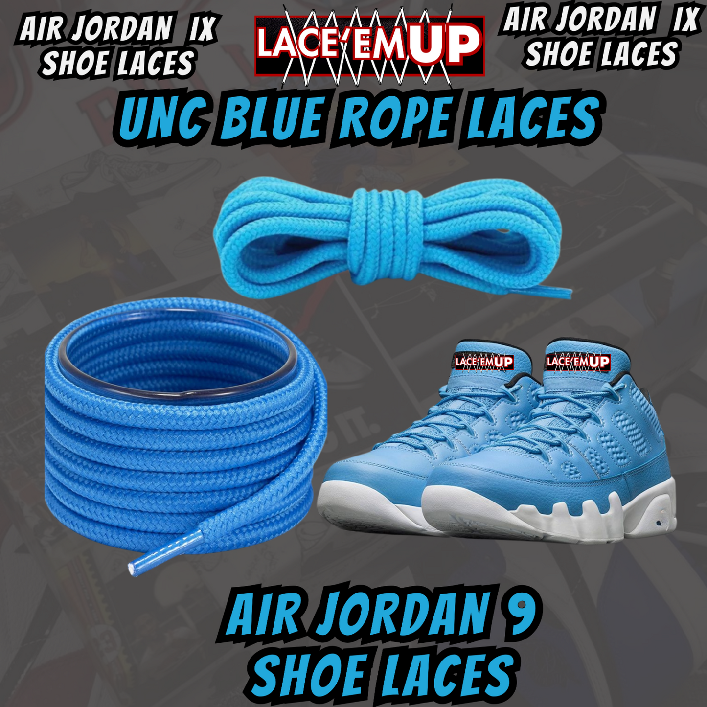 Air Jordan 9 AJ9 Premium Replacement Rope Round Shoe Laces