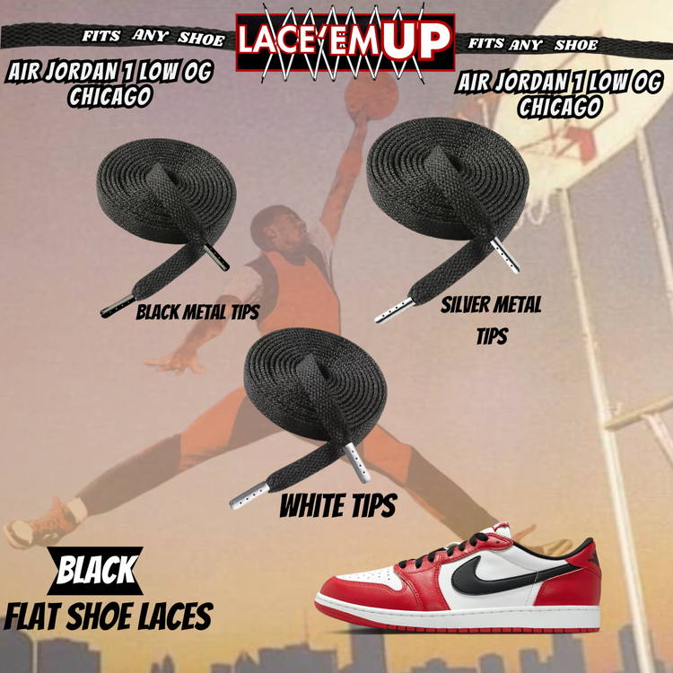 Retro 1 CHICAGO Shoe Laces Cement replacement for Retro 1  OG BLACK TOE