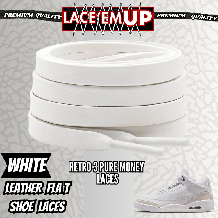 Retro 3 Pure Money Shoe Laces Spotted Splatter Cement replacement, Elephant lace