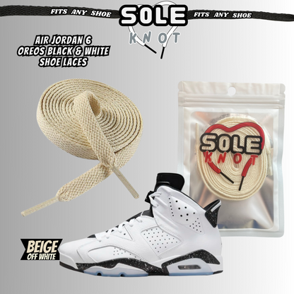 PREMIUM SHOE LACES TO MATCH AIR JORDAN 6 OREOS BLACK & WHITE,AJ CONVERSE