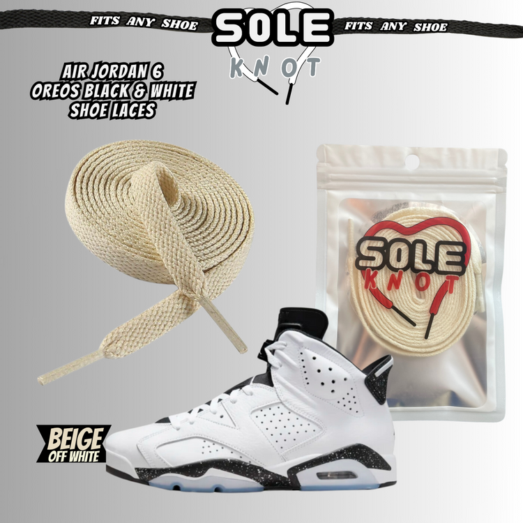 PREMIUM SHOE LACES TO MATCH AIR JORDAN 6 OREOS BLACK & WHITE,AJ CONVERSE